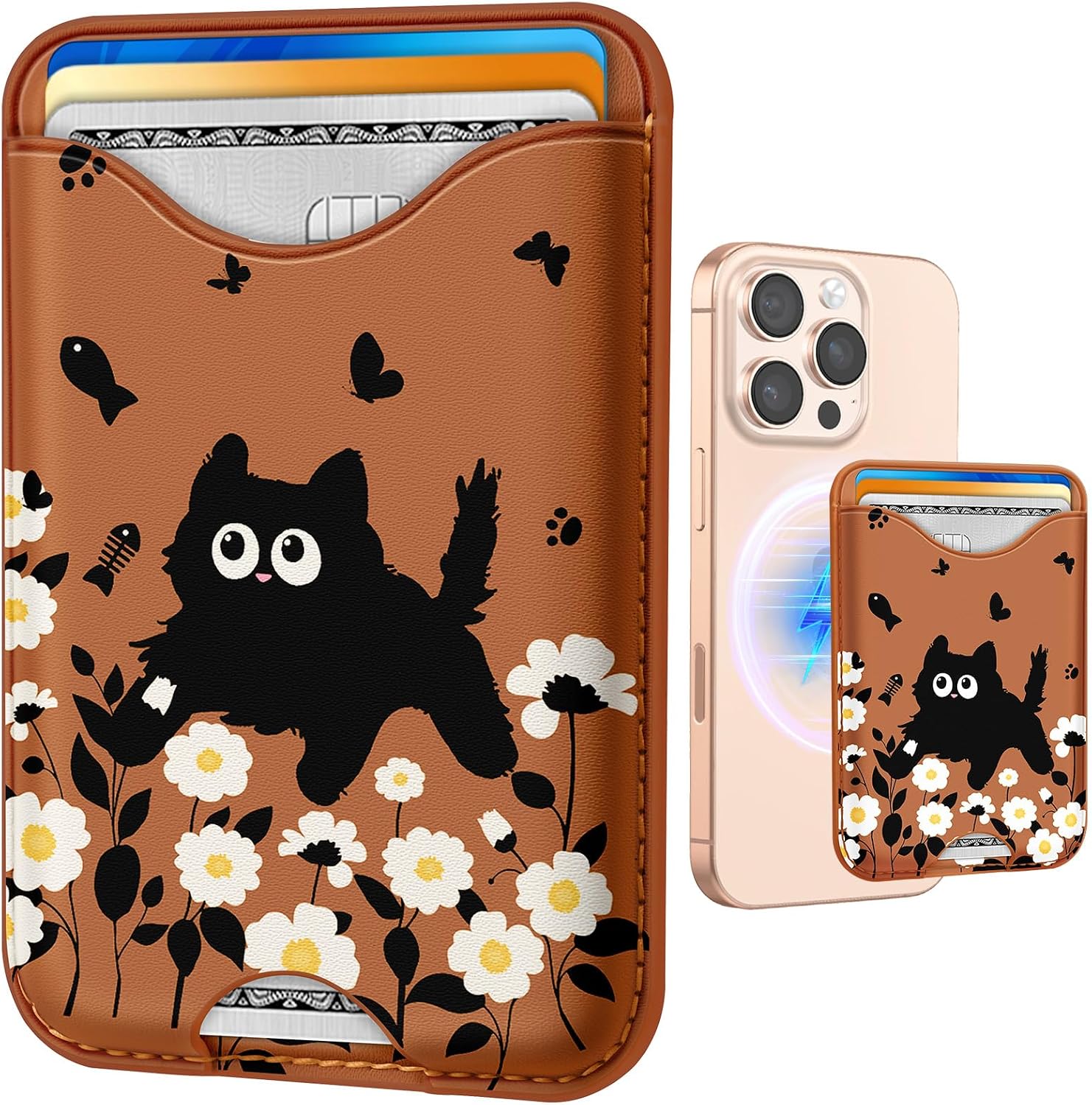 Cute Cat Brown Card Holder
