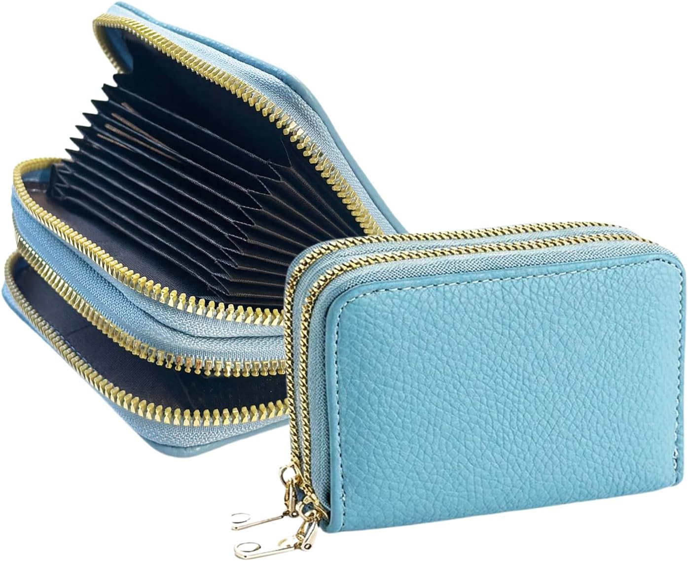 Sky Blue Double Zip Wallet
