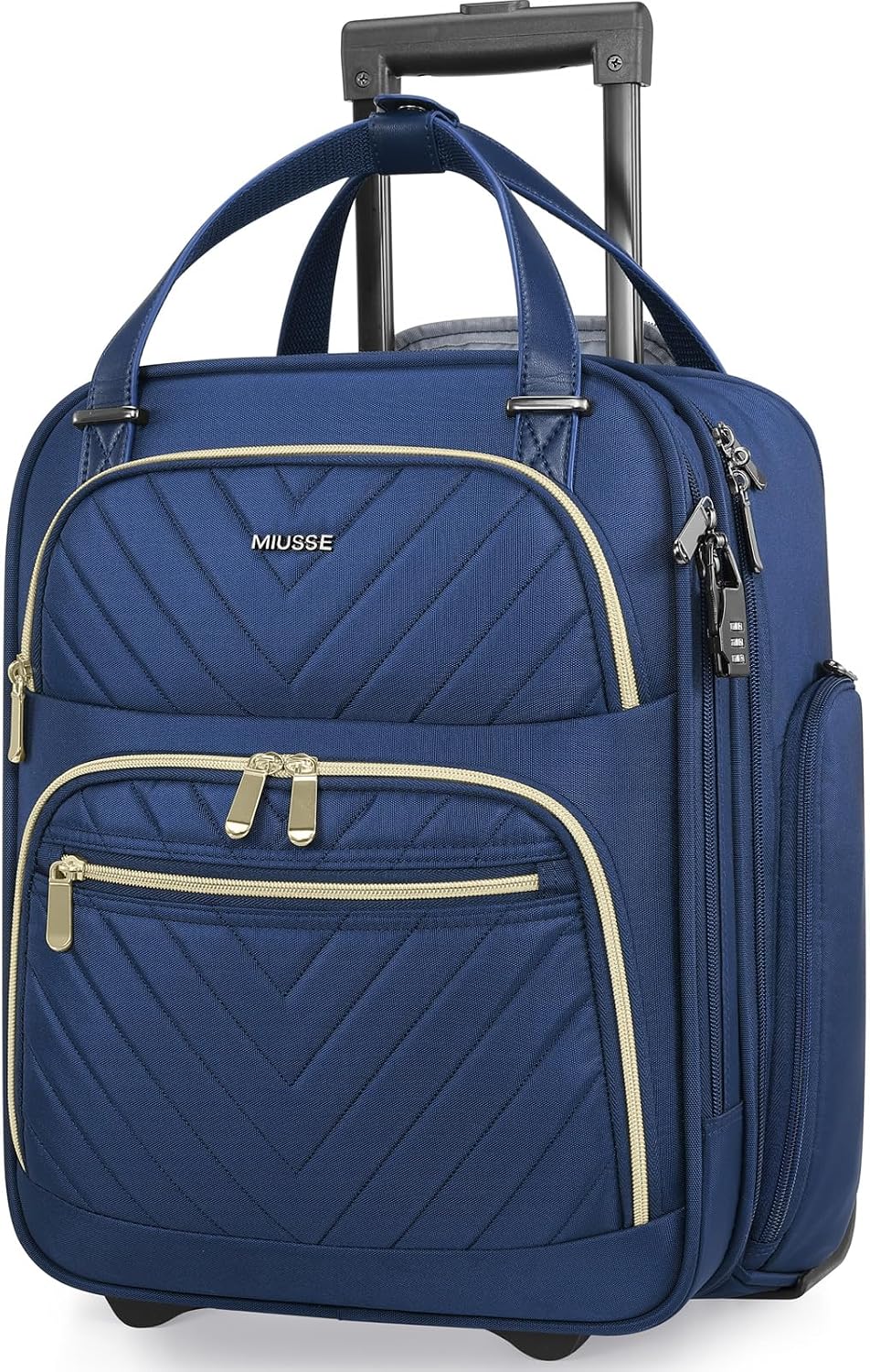MIUSSE navy blue rolling duffel
