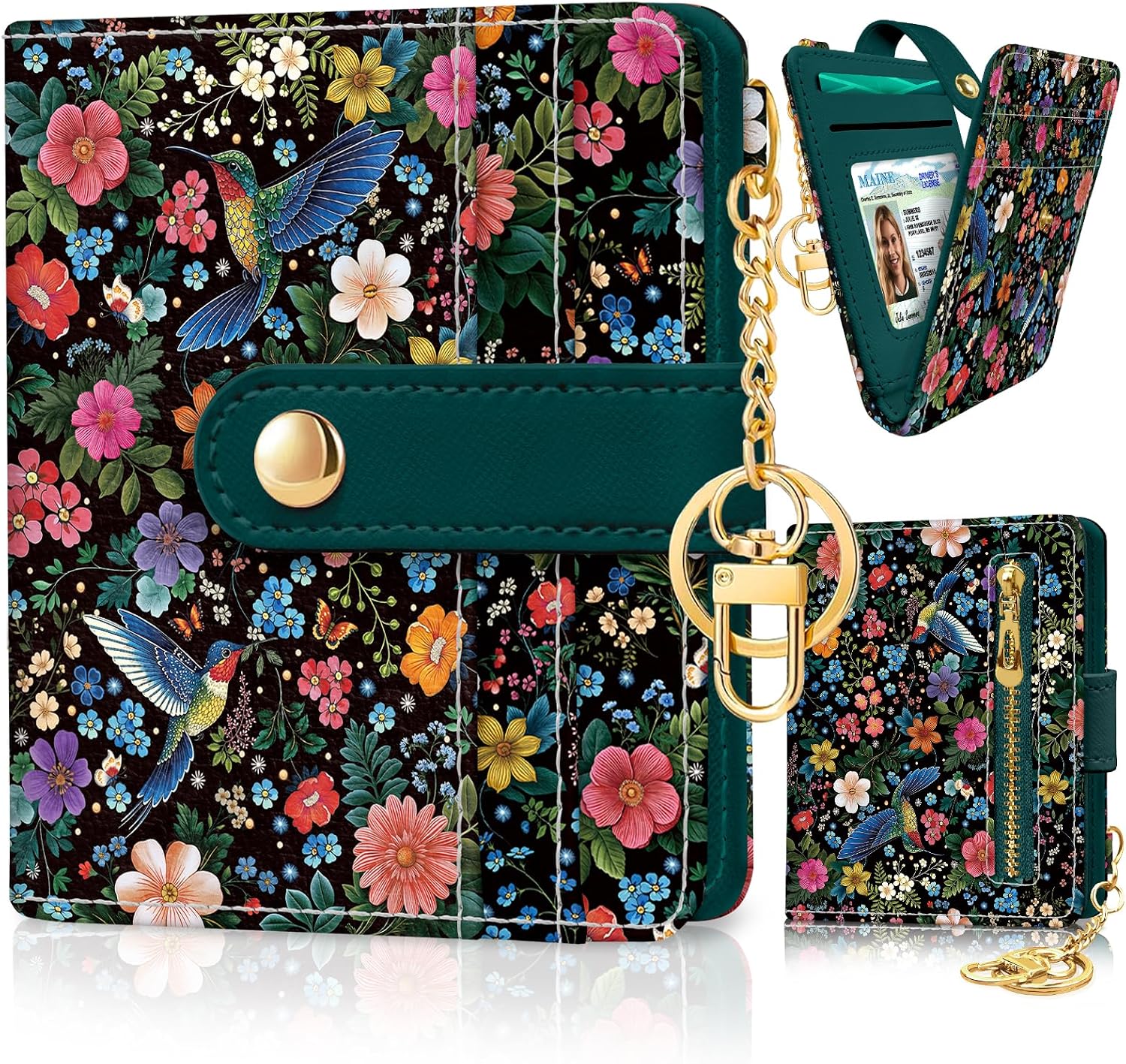Floral Hummingbird Wallet