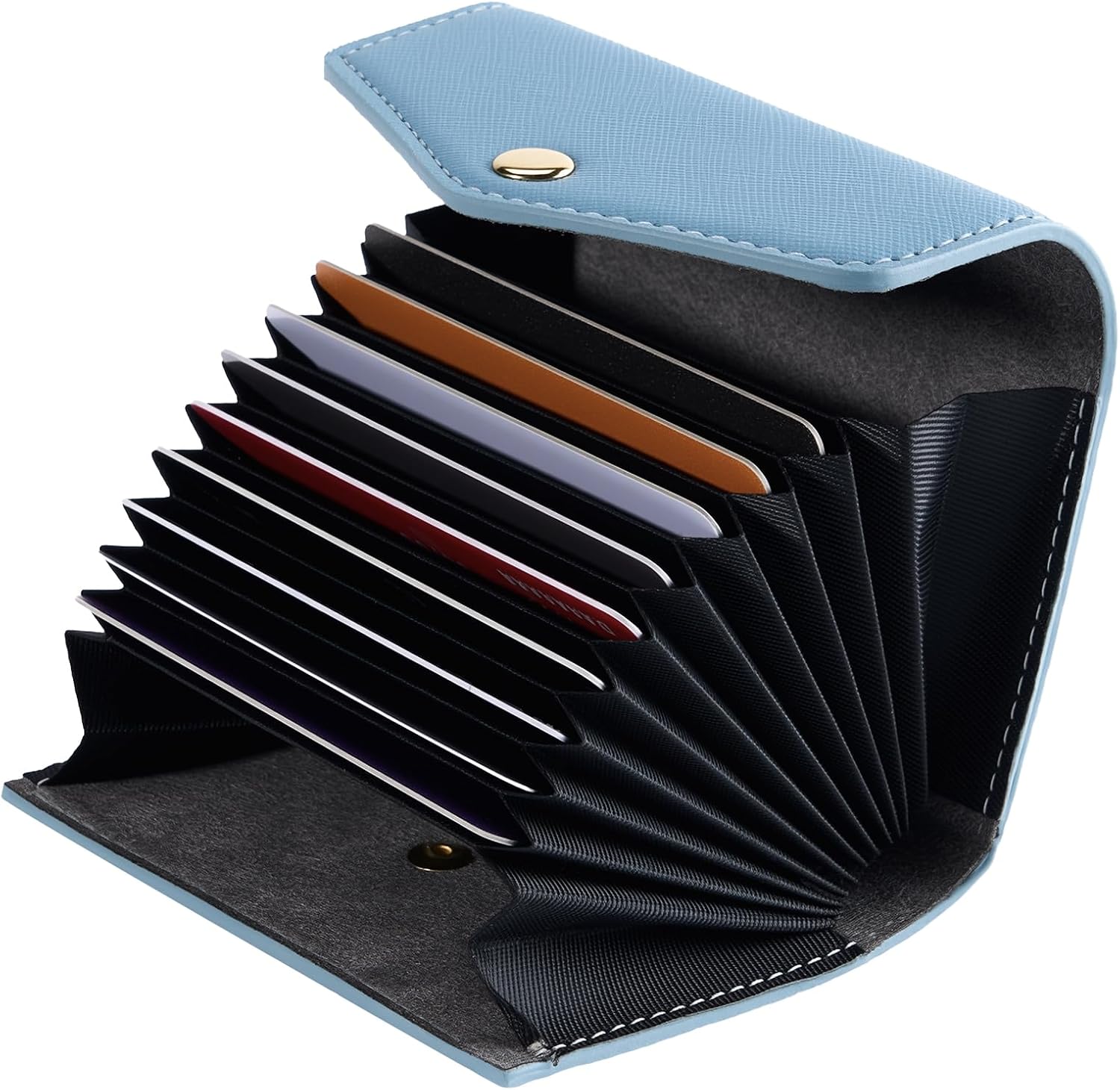 Blue Accordion Card Holder