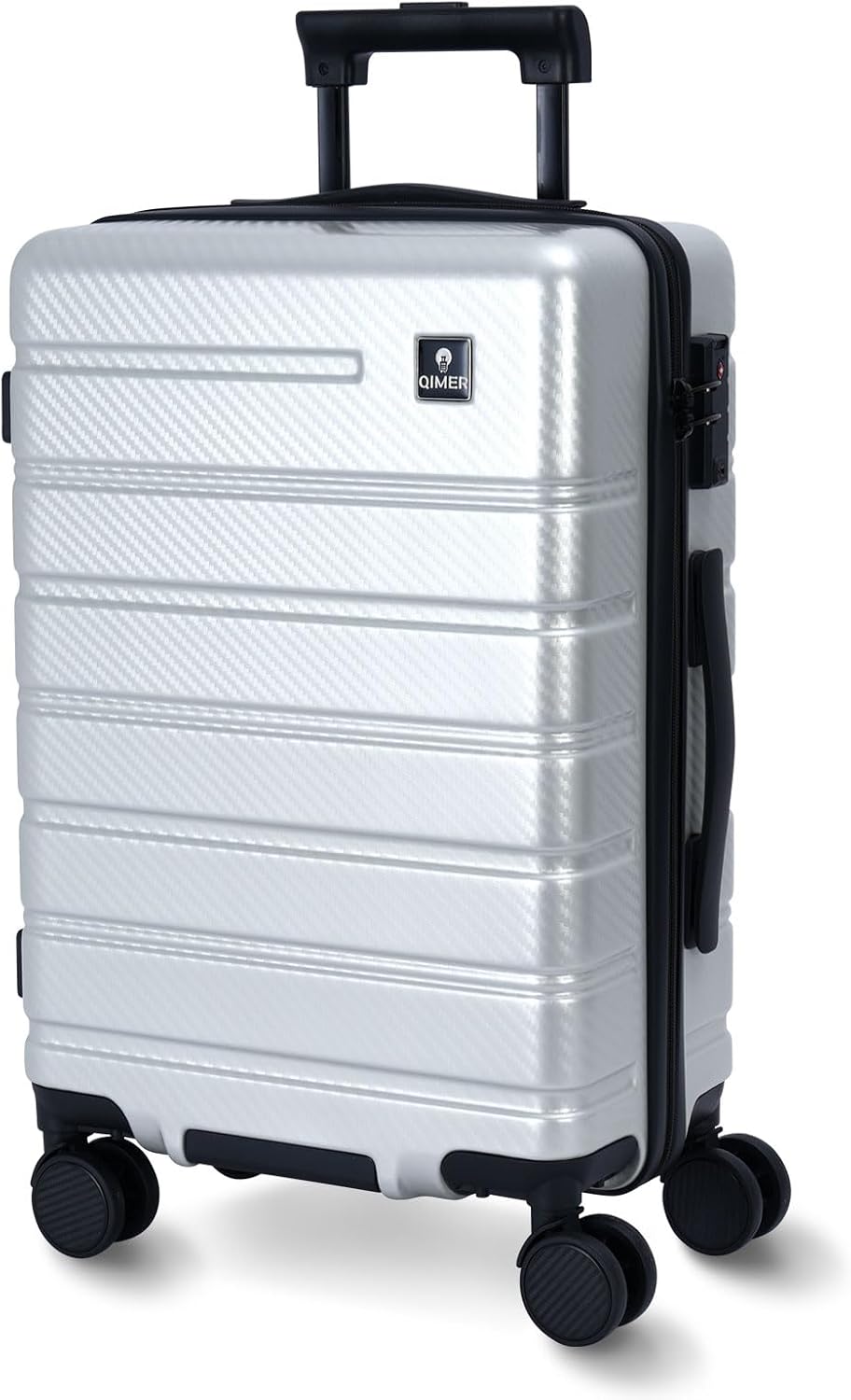 QIMER silver hard-shell luggage
